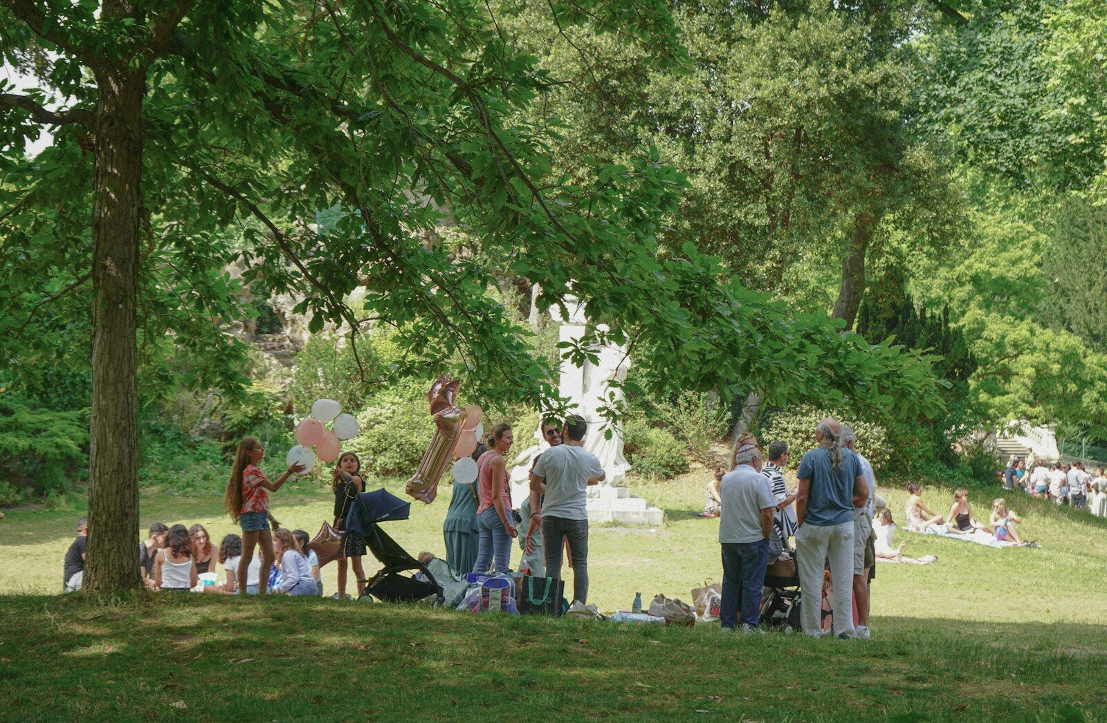 a group of people at a park